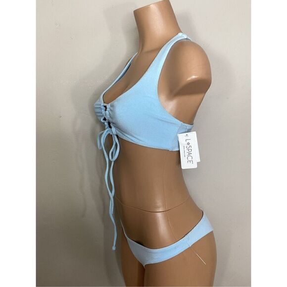 New. L*SPACE blue terry bikini set. M-top/S-bottom. Retails $209 - Picture 8 of 11